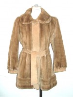 Lilli Ann suede & faux fur coat
