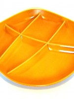 Vintage Salins France ceramic fondue plate