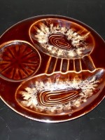 Vintage brown ceramic ashtray