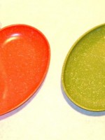 Vintage West Bend melamine snack dishes, set of 4