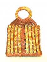 Vintage linked leather tote