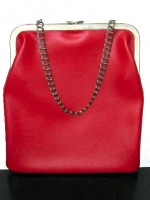 Vintage red leather flat envelope purse