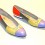 Ferragamo multi-color stripe leather flats with bow, size 6 US Ferragamo multi-color stripe leather flats with bow, size 6 US