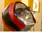 Handmade vinyl hat by Helen Smith