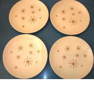 Set of 4 dinner plates, Star Glow pattern