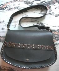Handmade studded vinyl purse by Mike Stocks
