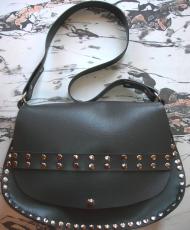 Handmade studded vinyl purse by Mike Stocks