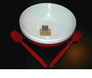Vintage Therm-O-Bowl salad bowl & utensils