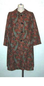 1960s Paisley Diorling Coat by Christian Dior New York