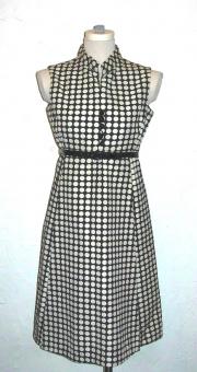 Navy & white polkadot Teal Traina sleeveless dress