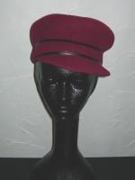 Wine-colored felted wool cap