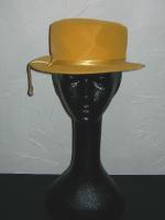 Gold velvet brimmed hat