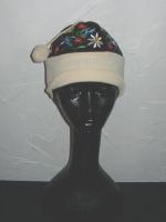 Embroidered velveteen hat with tassel