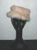 Vintage cream rabbit fur hat