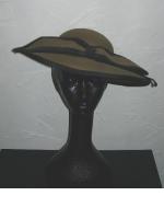 Wide brim smoke gray hat with bow