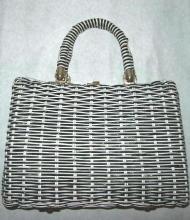 Vintage black & white box purse