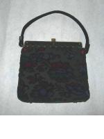 Vintage Kadin cut chenille carpet purse
