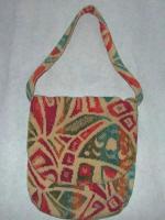 Vintage cut chenille carpet purse