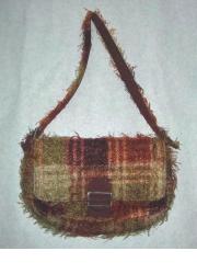 Furry plaid purse