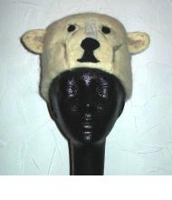Handmade polar bear hat by Veronica Haar, the Madville Hatter