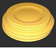 Set of 8 sunny yellow ceramic dishes made in Portugal