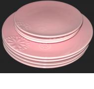 Set of 7 pink flower plates from Double Nice Co.