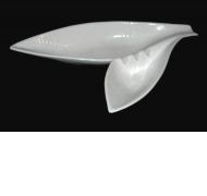White ceramic leafy ashtray