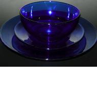 8 place settings/24 piece cobalt blue glass dishware
