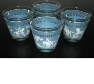 Set of 4 drinking glasses with ancient Roman motif