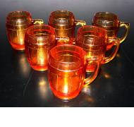 Set of 6 miniature barrel shot glasses