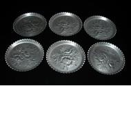 Set of 6 pressed tin coasters