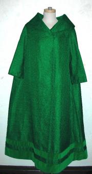 Green quilted/decorative-stitching opera coat with velveteen trim from Saks Fifth Avenue