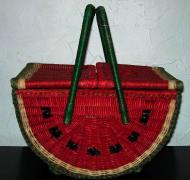 Vintage watermelon picnic basket