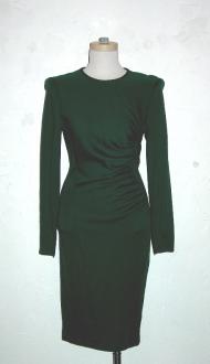 Forest green wool knit Valentino Miss V dress