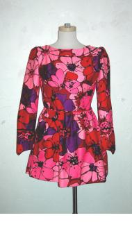 Bright mod floral print dress by Helen Smith