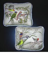 Pair of bird motif accent pillows