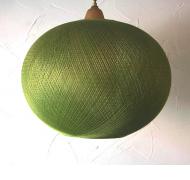 Vintage green string globe swag lamp