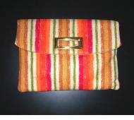 Vintage candy-striped clutch/handbag