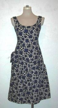 Black/white/blue floral dress
