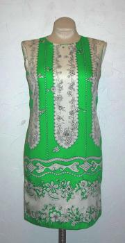 Green/white/black print sheath dress from Saks Fifth Avenue