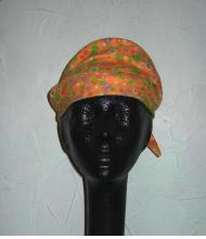 Vintage orange floral hat by Mr. John Deb-Teen