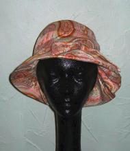 Vintage pink/brown/white paisley hat