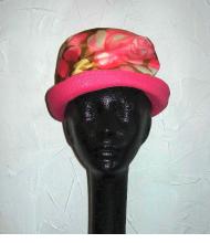Vintage pink floral hat by Lazarus