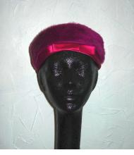 Vintage fuchsia pillbox hat