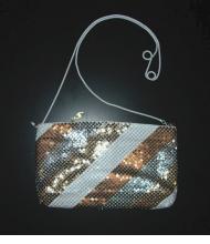 Vintage disco stripe chain mail purse