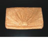 Vintage woven straw clutch