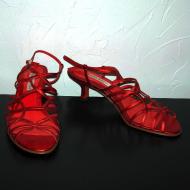 Ann Marino red/orange strappy sandals, size 7.5 US