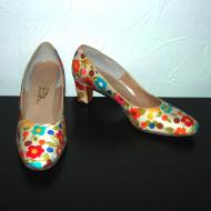 Vintage mod floral pumps, size 9 US