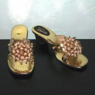 Vintage Lebasi beaded wedding slippers, size 8 US