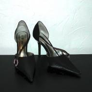 Bertinni black & chrome heels, size 7 US